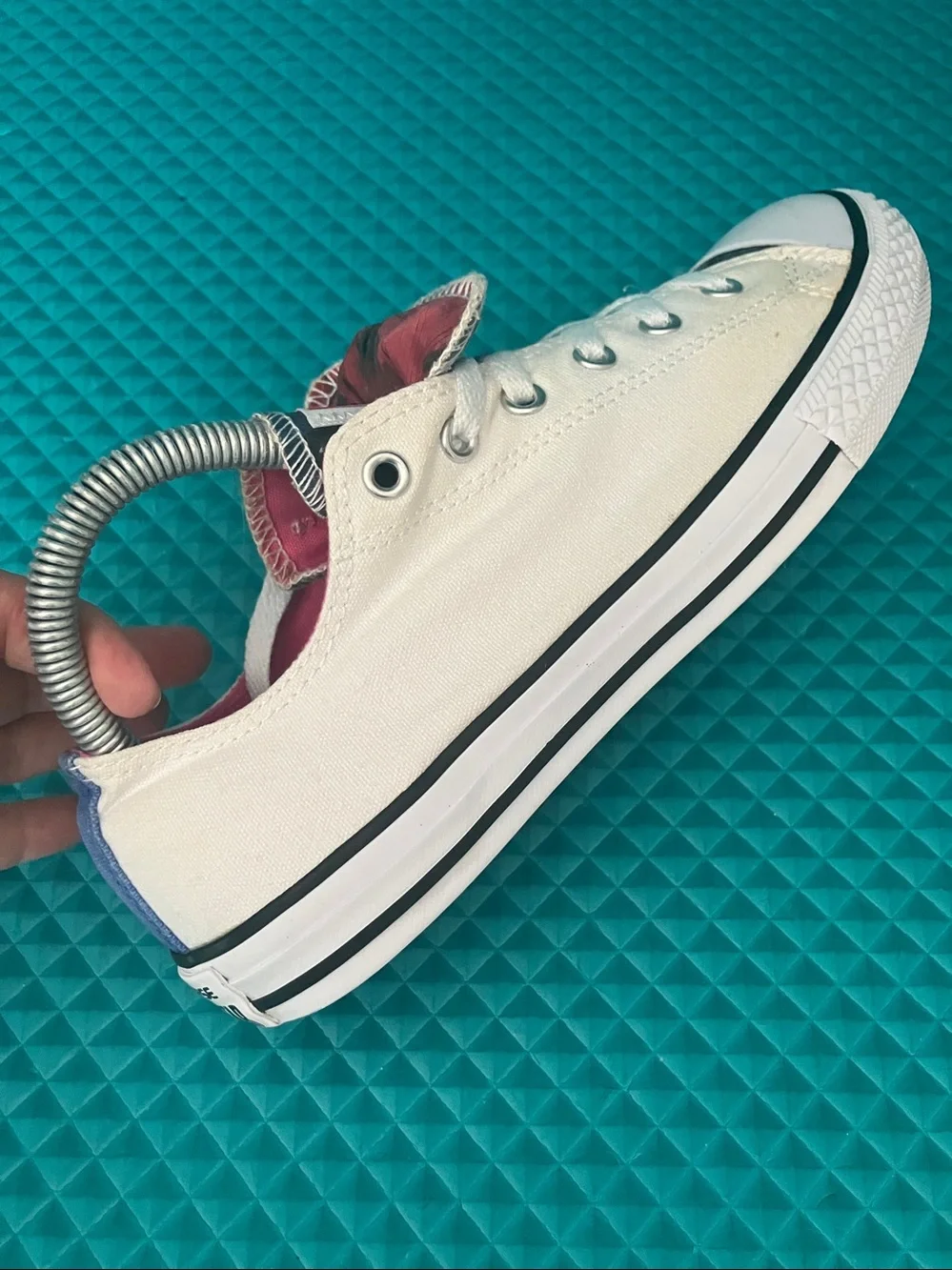 CONVERSE Big Girl Chuck Taylor All Star Low Top Double Tongue White sneakers 5.5